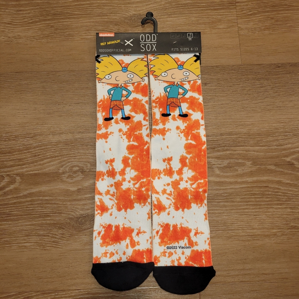 Odd Sox Nickelodeon Hey Arnold Men's Crew Socks Knits Fits Sizes 6-13 New